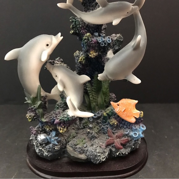 Vintage Dolphins figurine marine life sculpture 10-1/2” tall - Picture 12 of 12